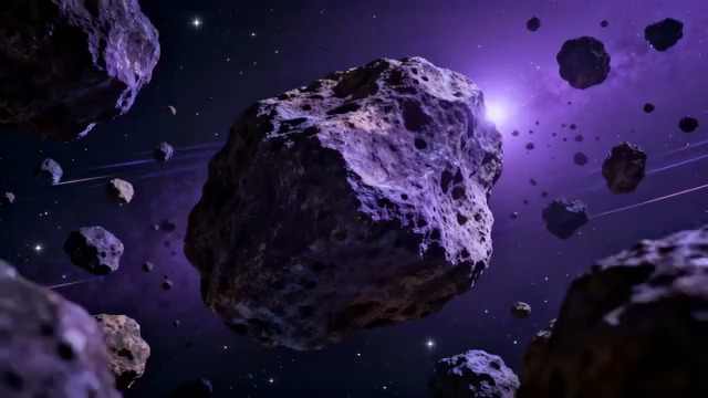 紫色星空小行星带2553#横屏 