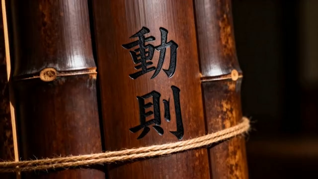 竹简上的动则二字2533#横屏 