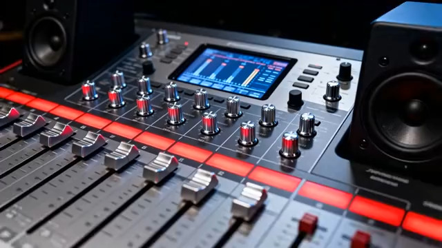  专业调音台操作特写2538#横屏 	 