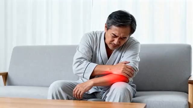  中年男性肘部疼痛2521#横屏 	 