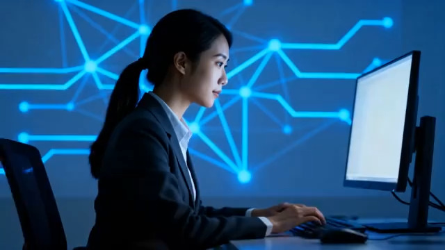  职场女性电脑办公2486#横屏 	 