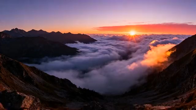  云海日出延时摄影60012462#横屏 	 