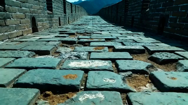  长城砖石路面特写2475#横屏 	 