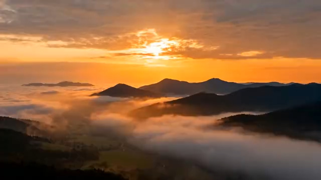  云海日出延时摄影2461#横屏 	 