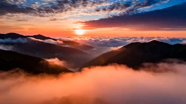  云海日出山间美景2460#横屏 	 