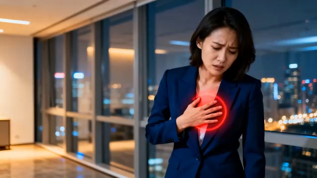  职场女性突发心脏不适2488#横屏 	 