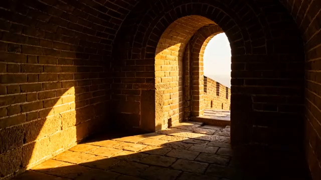  长城剪影人物2471#横屏 	 -