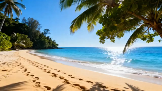  椰林海滩阳光美景2329#横屏 	 