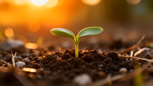  阳光下的幼苗生长2312#横屏 	 -