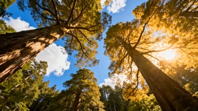  仰拍参天大树阳光穿透2318#横屏 	 