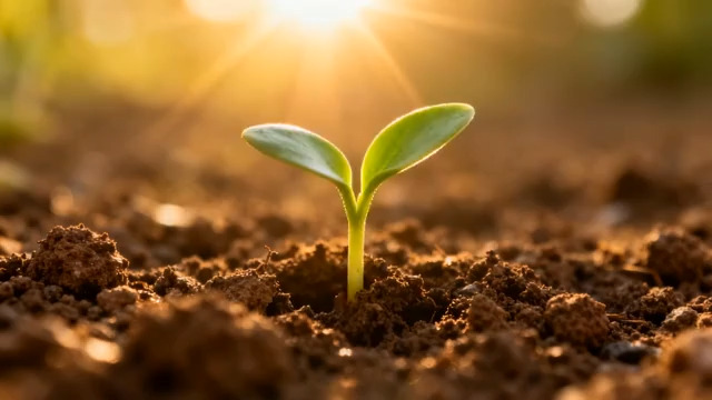  阳光下的新芽生长2310#横屏 	 