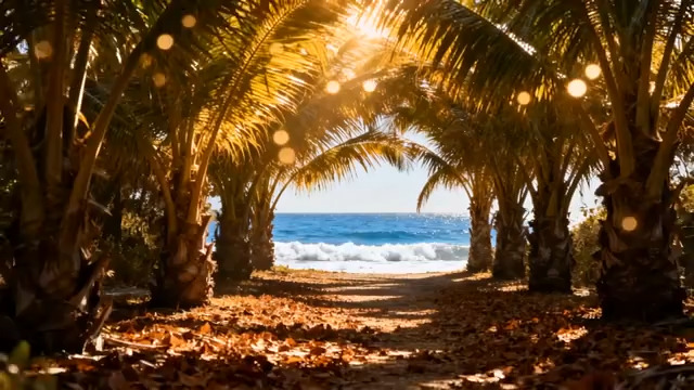  椰林阳光海滩风光2331#横屏 	 