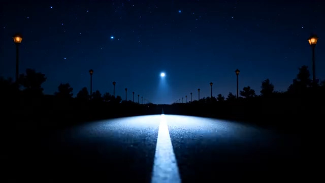  夜间道路灯光动画2337#横屏 	 