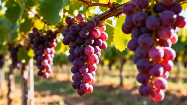  阳光下的紫红葡萄串2313#横屏 	 