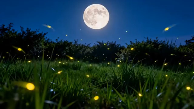  月夜萤火飞舞2453#横屏 	 