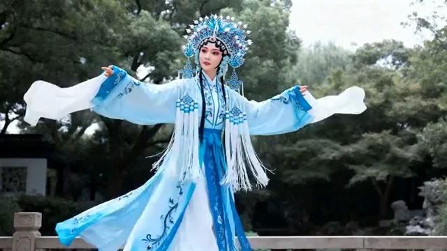  园林京剧花旦水袖舞2439#横屏 	 