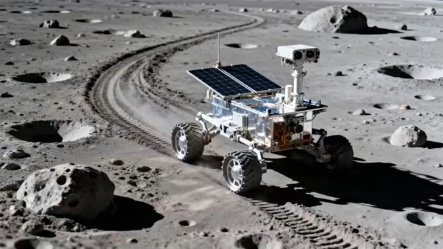  月球车行驶在月球表面2451#横屏 	 -