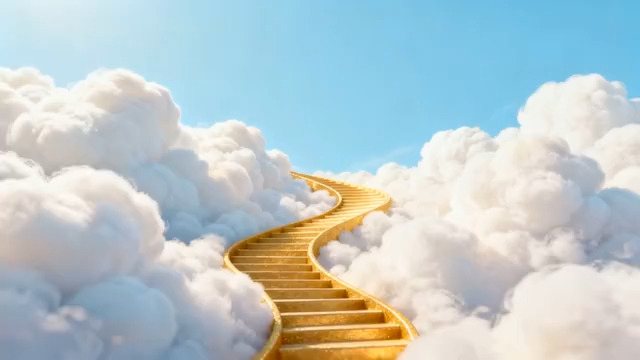  云端金色阶梯2454#横屏 	 