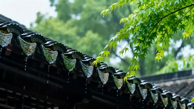  雨落青瓦屋檐2418#横屏 	 