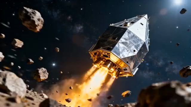  宇宙飞船穿越陨石带2396#横屏 	 