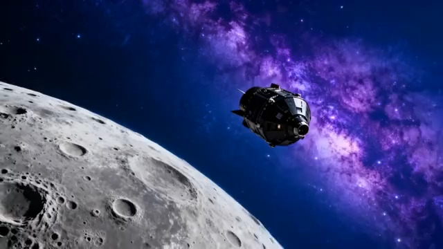  宇宙飞船飞越月球2397#横屏 	 