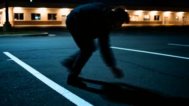  夜晚停车场男子摔倒2347#横屏 	 