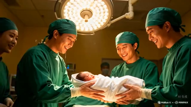  医护人员迎接新生儿2350#横屏 	 