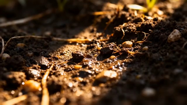  阳光土壤水滴特写2281#横屏 	 -