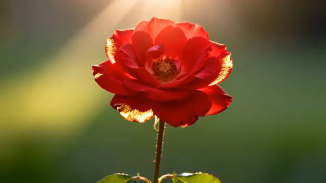  阳光下的红色玫瑰花2294#横屏 	 