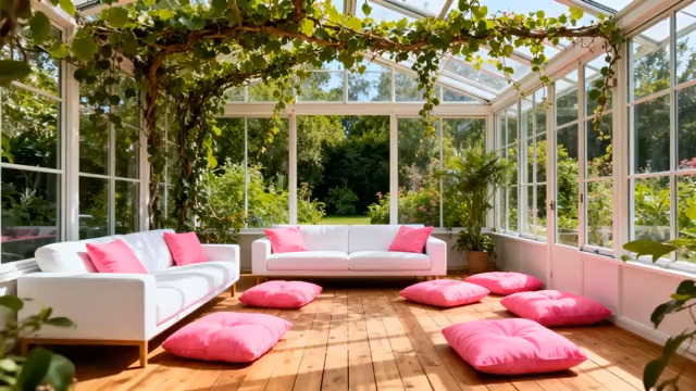  阳光玻璃花房休闲区2239#横屏 	 