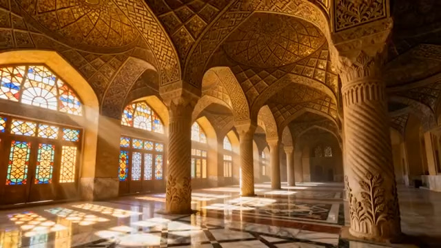  阳光穿透的华丽拱顶大厅2242#横屏 	 