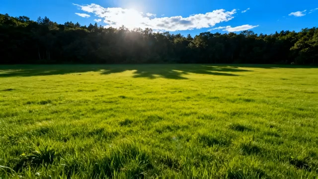  阳光草地人物漫步2240#横屏 	 