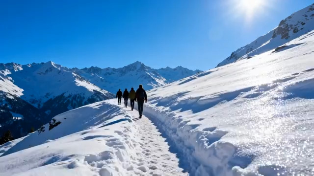  雪山徒步旅行团队2190#横屏 	 