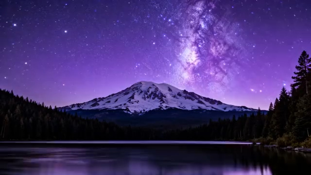  雪山银河夜景2209#横屏 	 