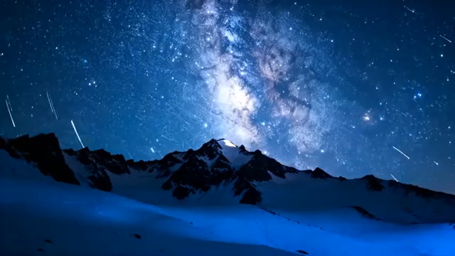  雪山银河星空延时2206#横屏 	 