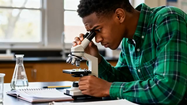  学生实验室用显微镜观察2159#横屏 	 