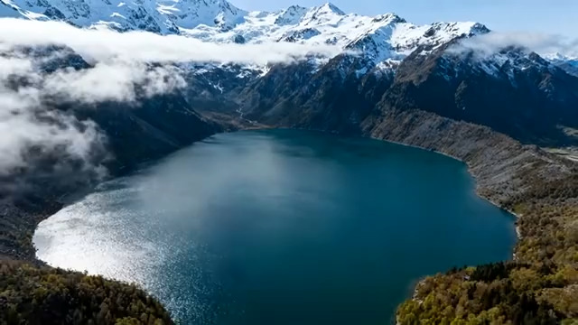  雪山湖泊航拍风光2177#横屏 	 