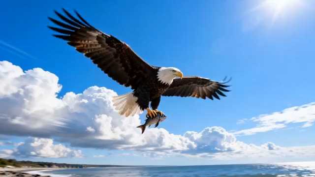  雄鹰展翅翱翔蓝天2153#横屏 	 