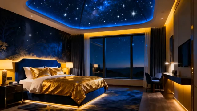  星空主题卧室夜景2147#横屏 	 