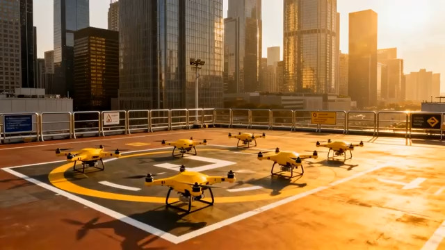  无人机起飞配送场景1957#横屏 	 