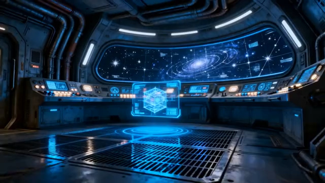  未来感太空舱指挥室1927#横屏 	 