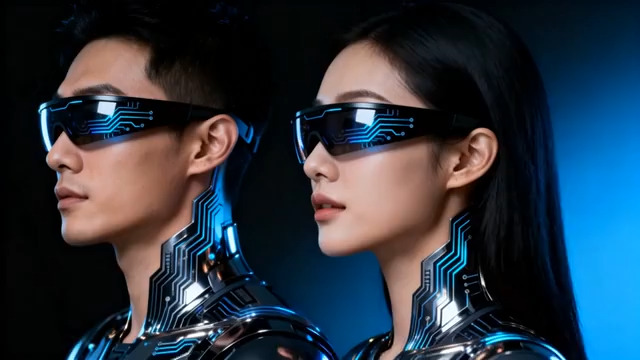  未来感科技人物特写1926#横屏 	 