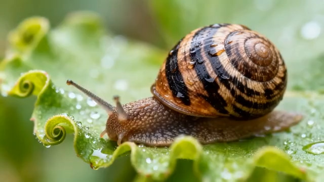  蜗牛爬行特写1947#横屏 	 