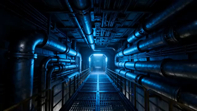  未来科技感管道走廊1929#横屏 	 