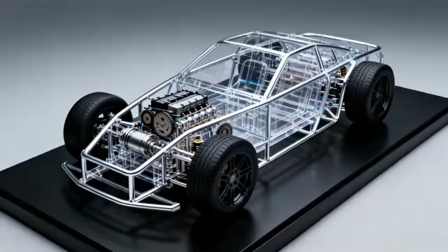  透明赛车模型 机械结构展示1895#横屏 	 