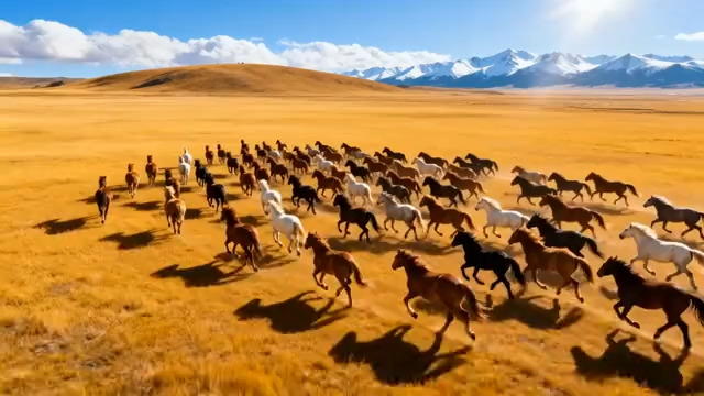  万马奔腾草原风光1908#横屏 	 