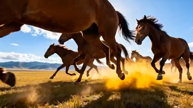  万马奔腾草原雄风1910#横屏 	 
