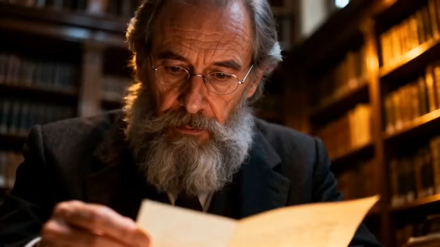  图书馆老教授读信1899#横屏 	 -