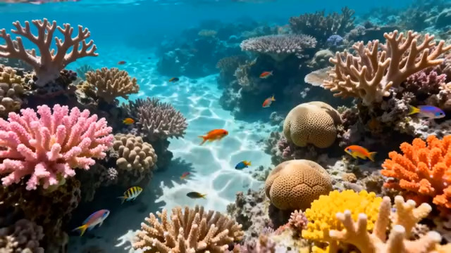  绚丽珊瑚礁与热带鱼群2157#横屏 	 