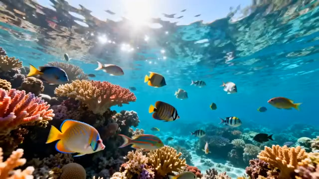  绚丽珊瑚礁与热带鱼群50012158#横屏 	 